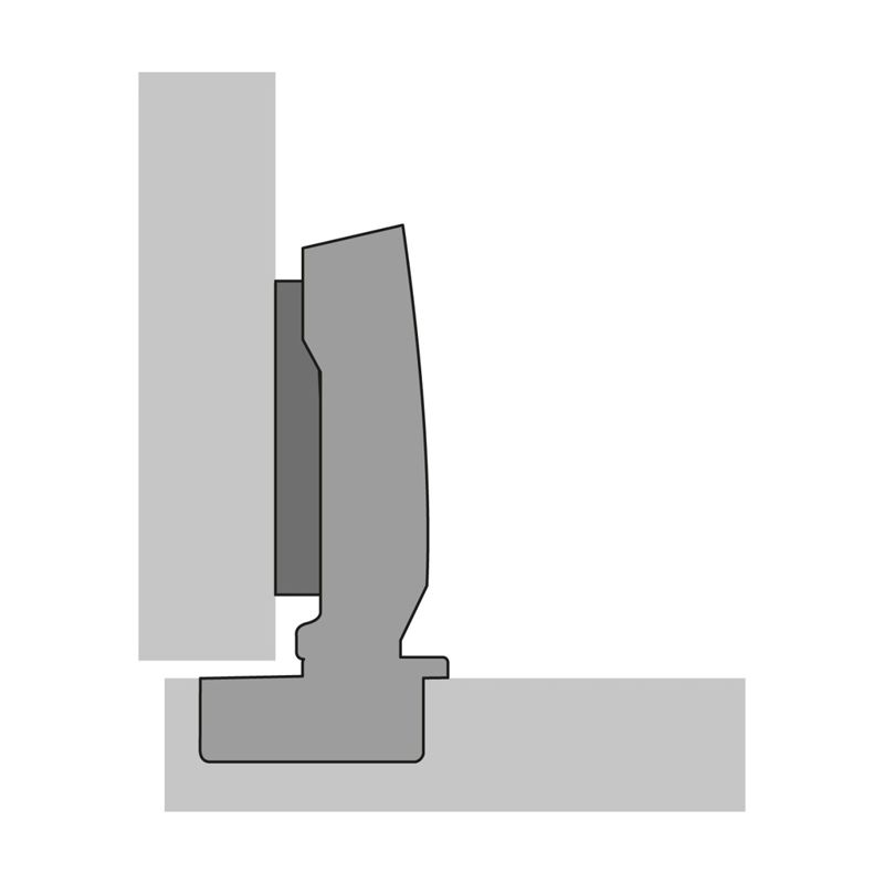 Hettich - hinge with integrated silent system, nickel plated, overlay, Opening angle 110?, TH-drilling pattern 52 x 5.5 mm, screwing on, for aluminum profile - Image 2