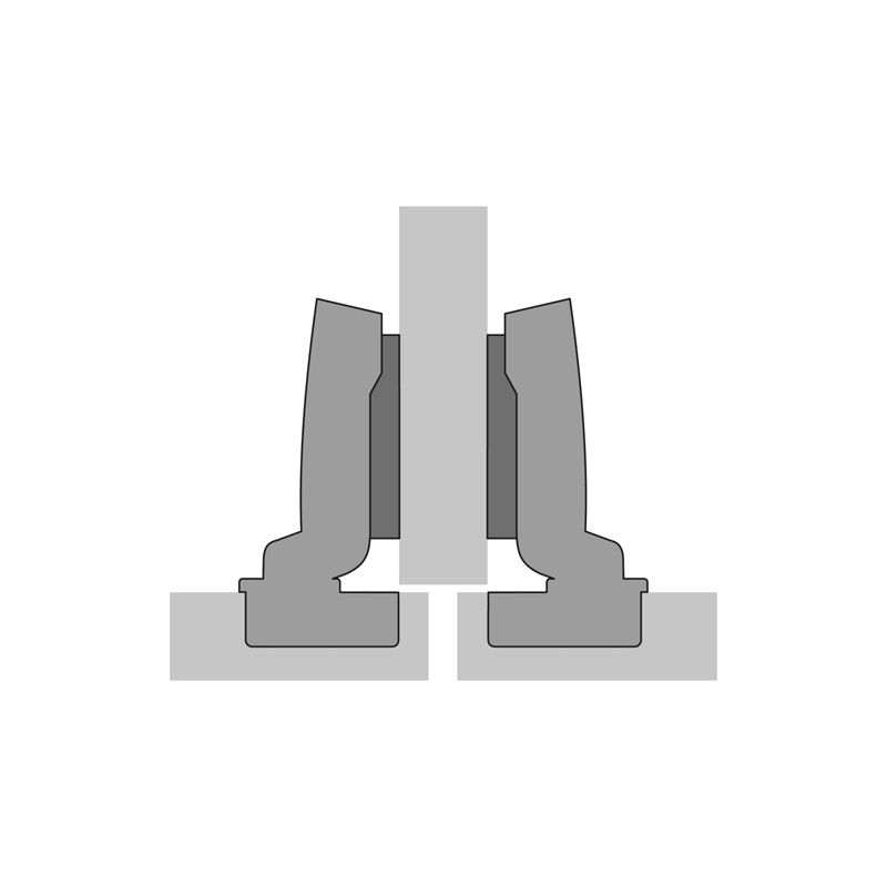 Hettich - hinge without self closing feature, nickel plated, half overlay, Opening angle 110?, TH-drilling pattern 52 x 5.5 mm, for screwing on - Image 2