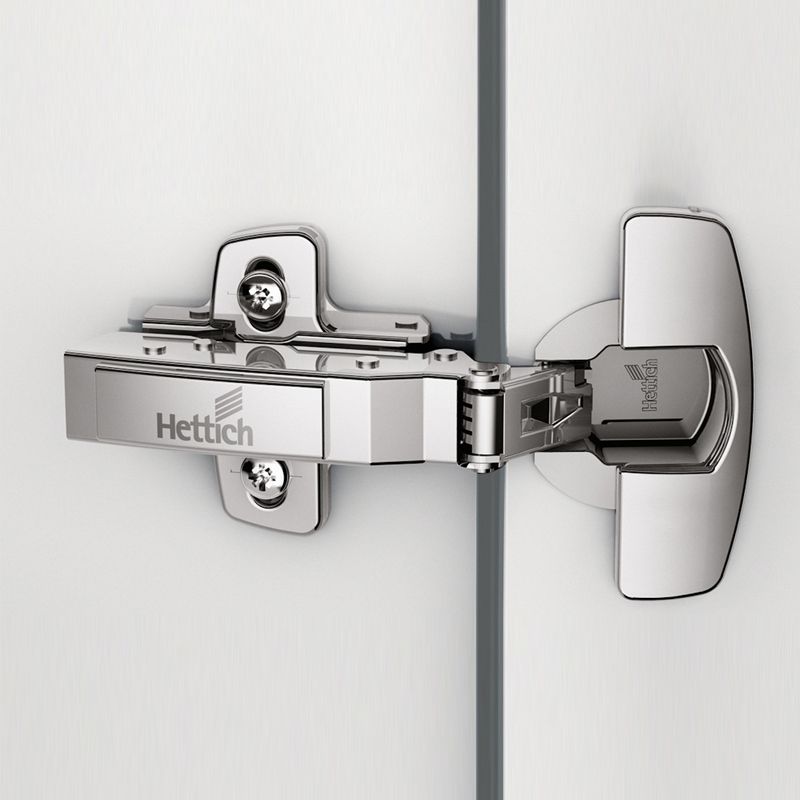 Hettich - hinge without self closing feature, nickel plated, half overlay, Opening angle 110?, TH-drilling pattern 52 x 5.5 mm, for screwing on - Image 4