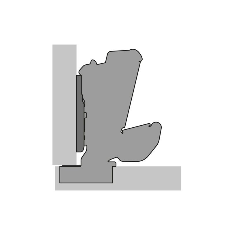 Hettich - wide angle hinge, with zero protrusion, with integrated silent system, nickel plated, overlay, Opening angle 165?, TH-drilling pattern 52 x 5.5 mm, for screwing on - Image 2