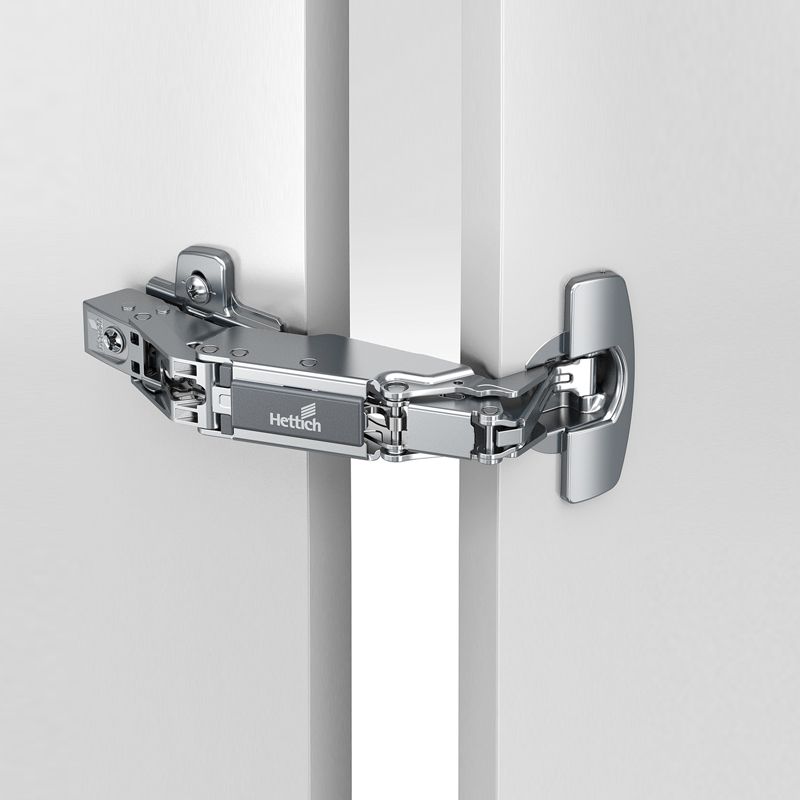 Hettich - wide angle hinge, with zero protrusion, with integrated silent system, nickel plated, overlay, Opening angle 165?, TH-drilling pattern 52 x 5.5 mm, for screwing on - Image 5