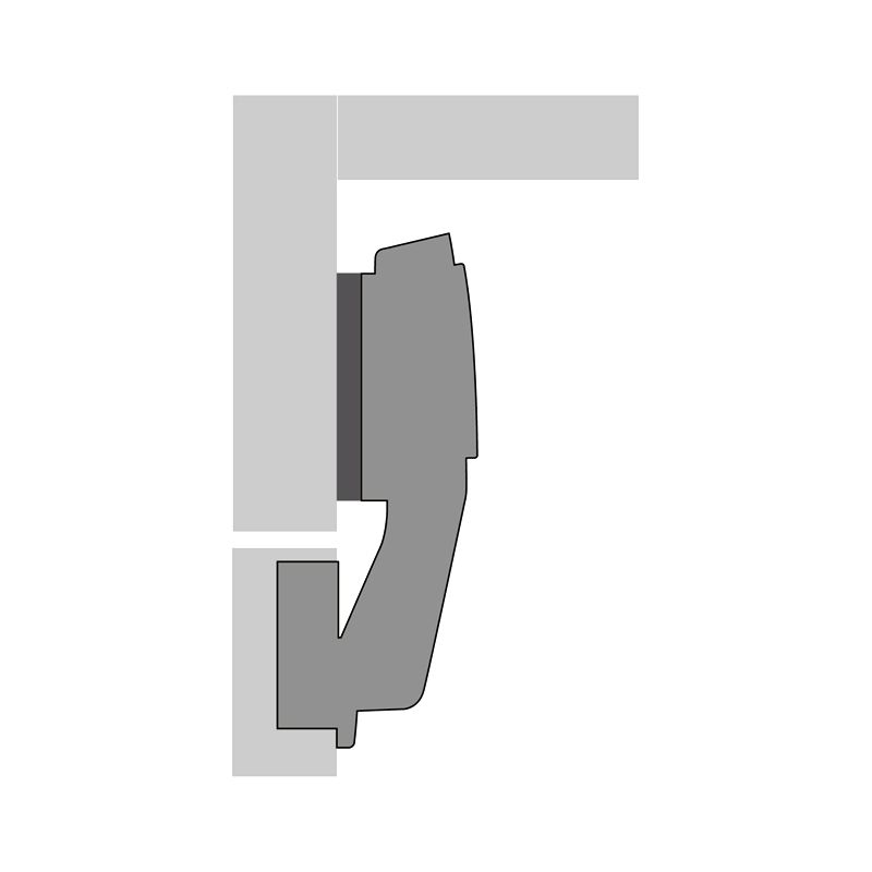 Hettich - angle hinge with integrated silent system, nickel plated, inset, Opening angle 95?, TH-drilling pattern 52 x 5.5 mm, for screwing on - Image 2