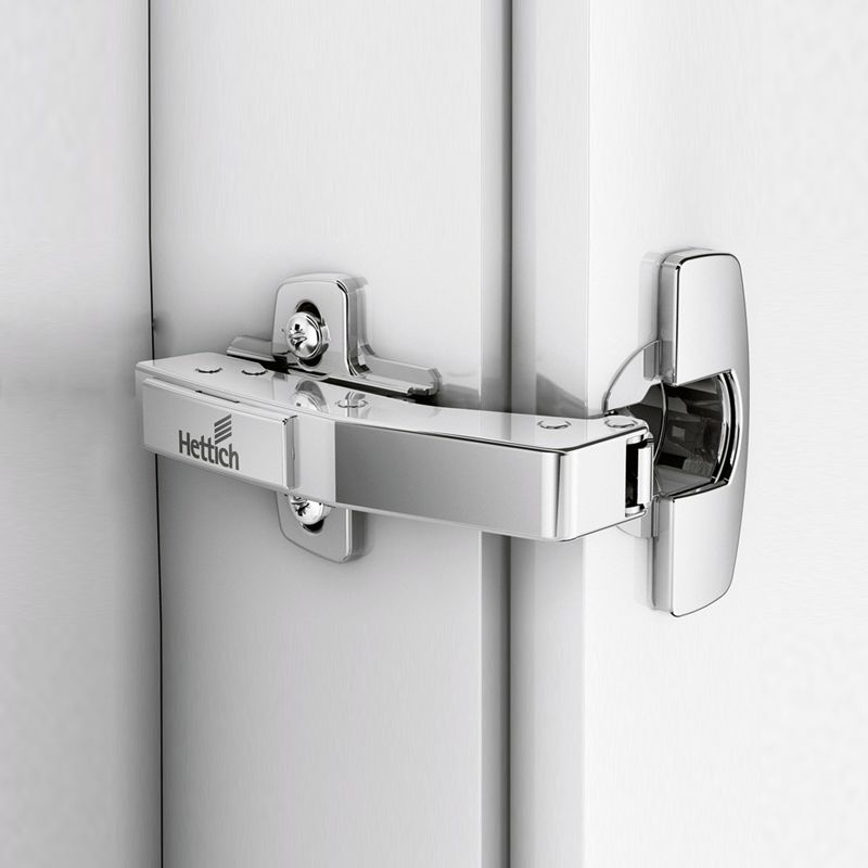 Hettich - angle hinge with integrated silent system, nickel plated, inset, Opening angle 95?, TH-drilling pattern 52 x 5.5 mm, for screwing on - Image 5