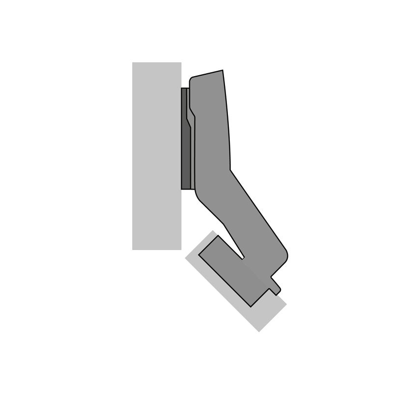 Hettich - angle hinge W45 with integrated silent system, nickel plated, inset, Opening angle 95?, TH-drilling pattern 52 x 5.5 mm, for screwing on - Image 2