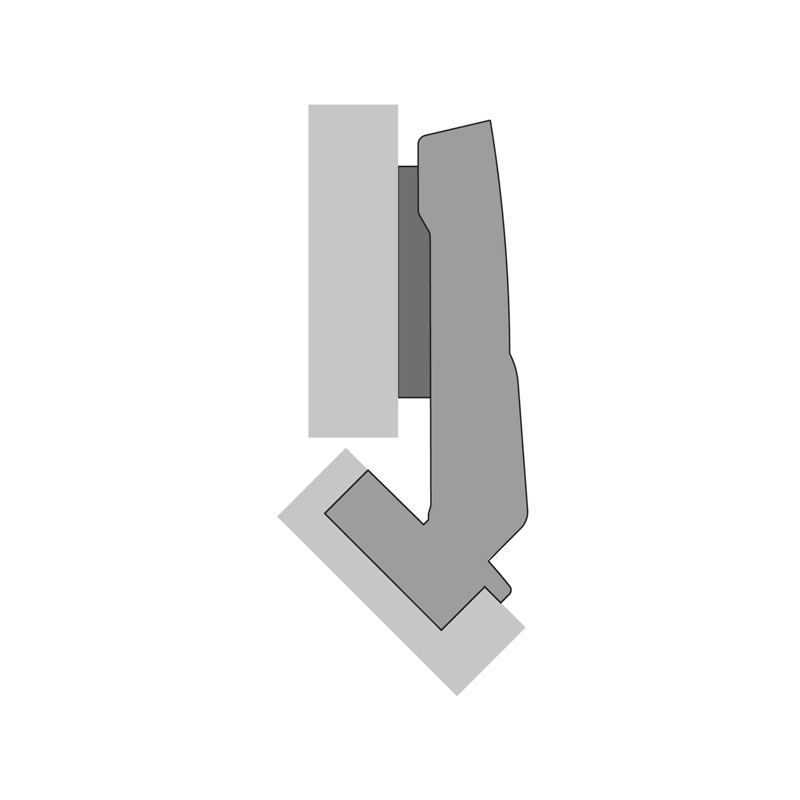Hettich - angle hinge W45 with integrated silent system, nickel plated, overlay, Opening angle 95?, TH-drilling pattern 52 x 5.5 mm, for screwing on - Image 2