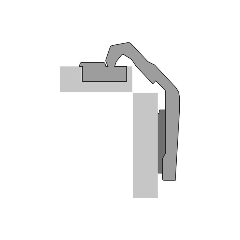 Hettich - hinge for corner cabinet folding doors without self closing feature, nickel plated, overlay, Opening angle 50? / 65?, for screwing on - Image 3