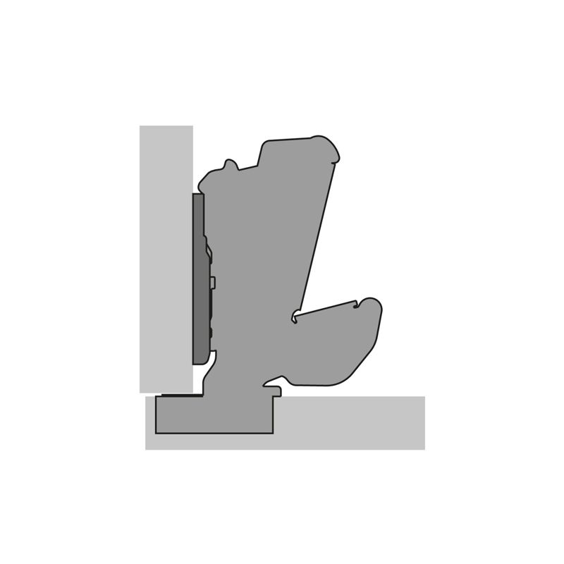 Hettich - wide angle hinge, with zero protrusion, with integrated silent system, nickel plated, overlay, Opening angle 165?, for aluminum profile - Image 2