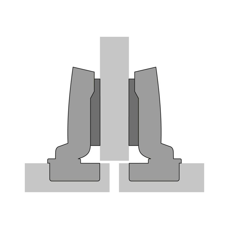 Hettich - hinge without self closing feature, black, half overlay, Opening angle 110?, TH-drilling pattern 52 x 5.5 mm, for screwing on - Image 2