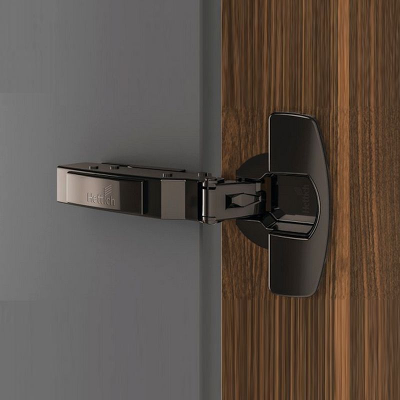 Hettich - hinge without self closing feature, black, half overlay, Opening angle 110?, TH-drilling pattern 52 x 5.5 mm, for screwing on - Image 5