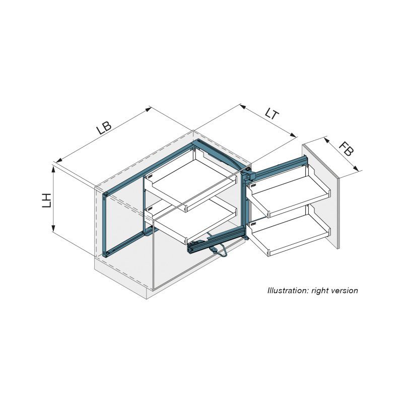 EXCLUSIVE - PEKA Corner pull-out Magic Corner Standard, with Softclose mechanism and 32 kg load capacity, Swings out Left, Anthracite - Image 5