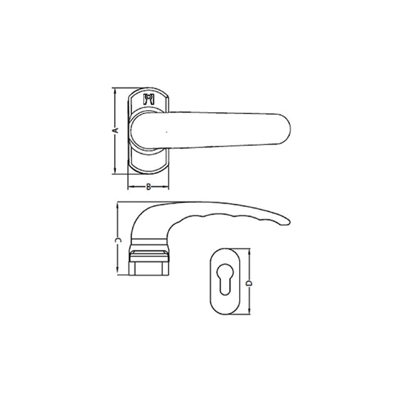 DOMUS Set of handles with escutcheons for aluminum doors, White - Image 2