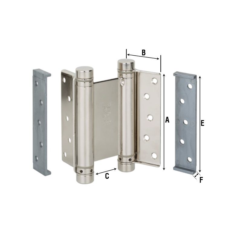 Stainless steel Swing door hinge 15 cm, Inox with spacers - Image 3
