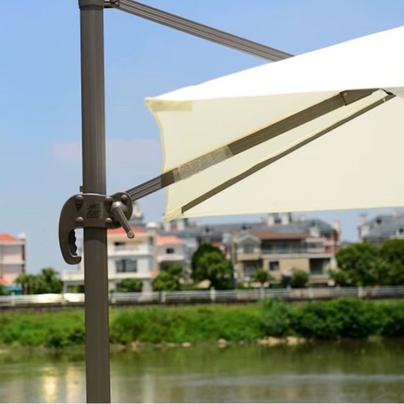 ROMA - Durable 3m Square Aluminum Cantilever Umbrella with Rotating Base Heavy Duty, frame champagne X polyester beige Waterproof & UV resistant - Image 2