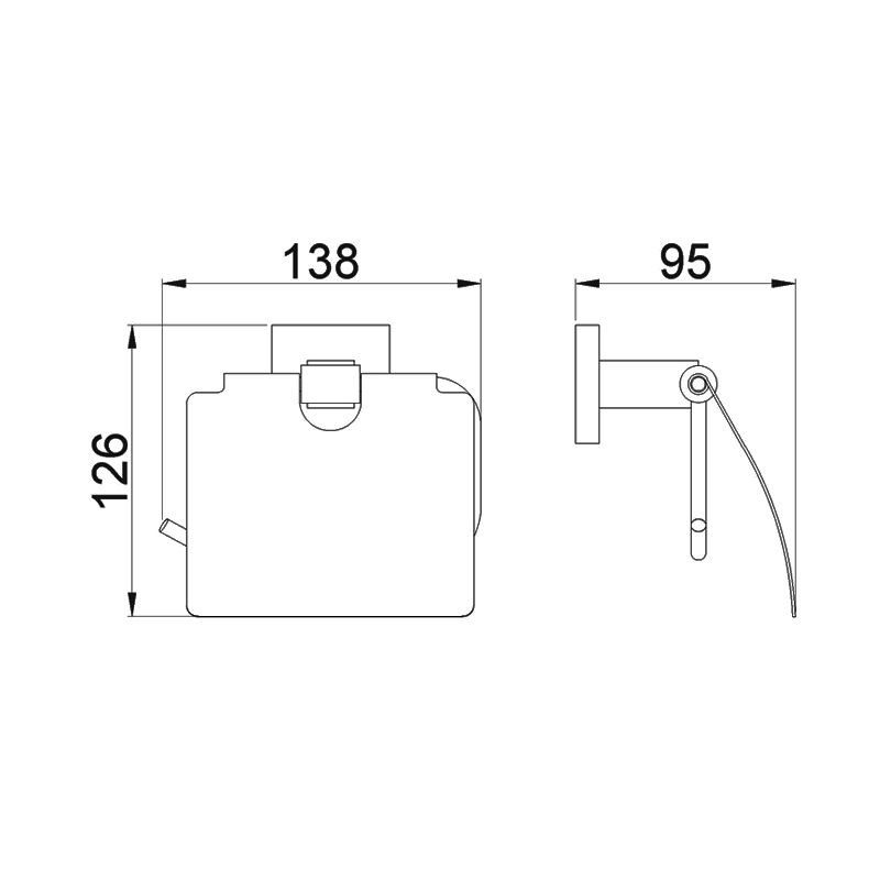 Toilet paper holder with 304 stainless steel lid. Polished finish - Image 2