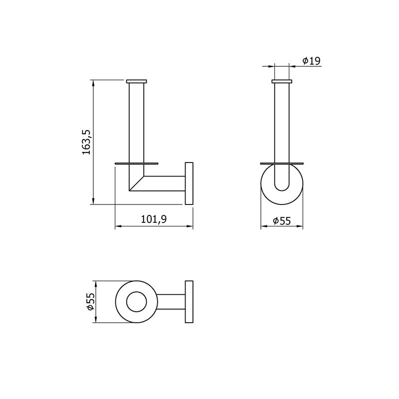 NOFER - Stainless steel AISI 304 stainless steel roll holder, Satin - Image 2