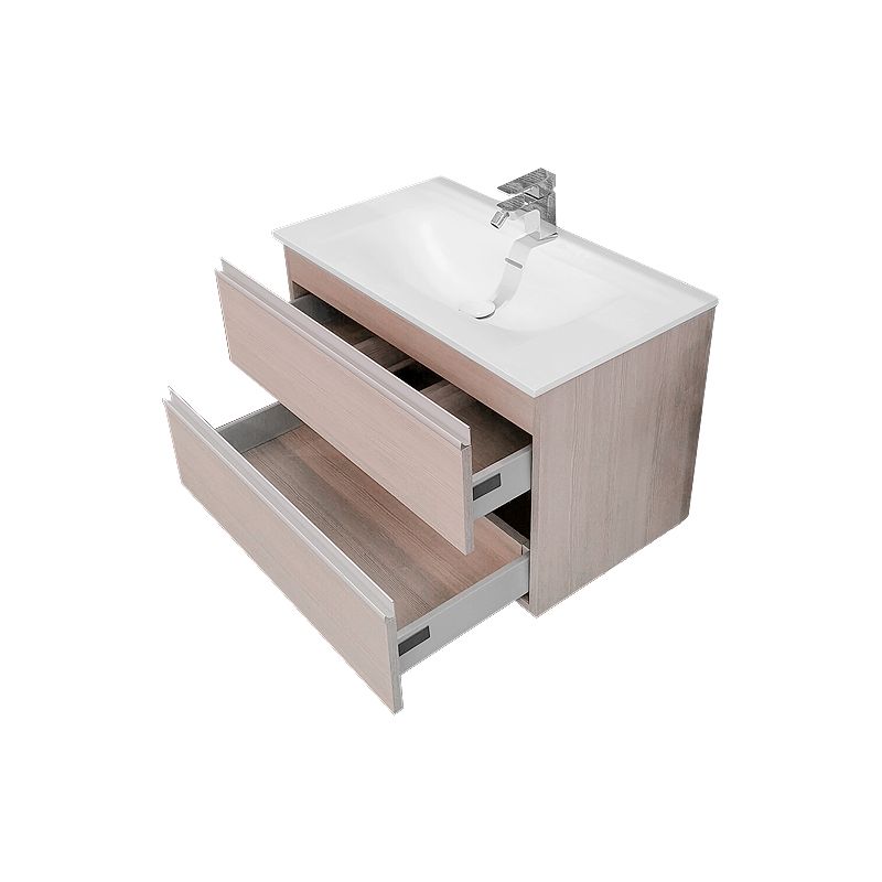 Encimera FLY countertop sink unit 81cm, Centered sink. Matt white X Beige - Image 3