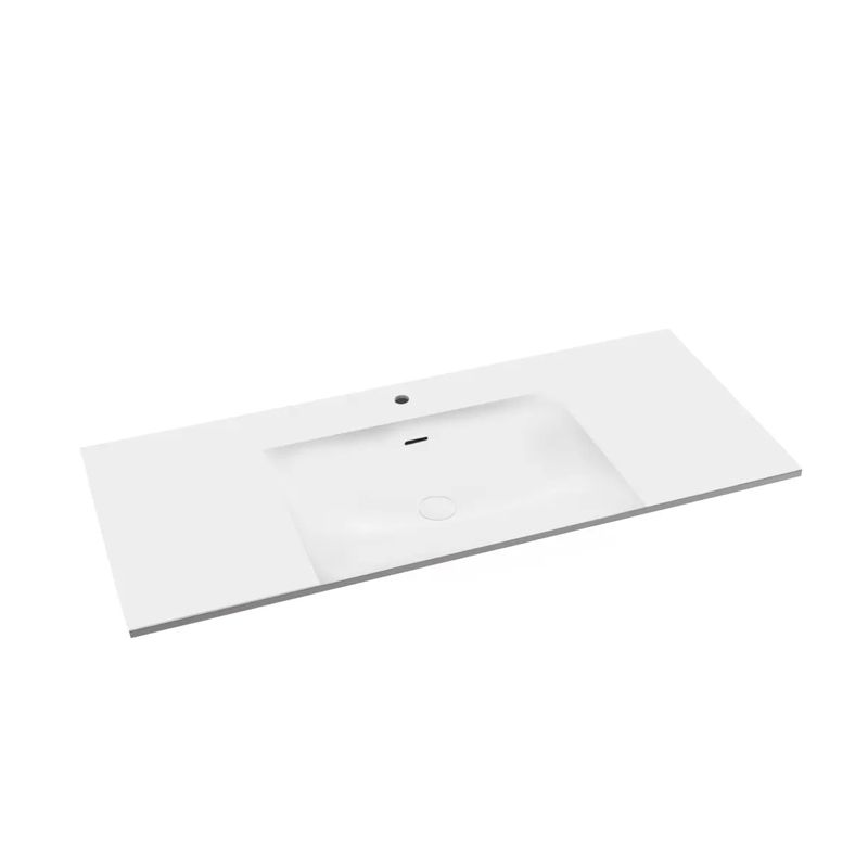 Encimera FLY countertop sink unit 81cm, Centered sink. Matt white X Beige - Image 4