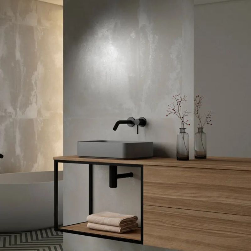 Ceramcolor RECTANGLE countertop washbasin 50x12 cm, Matt Anthracite - Image 2