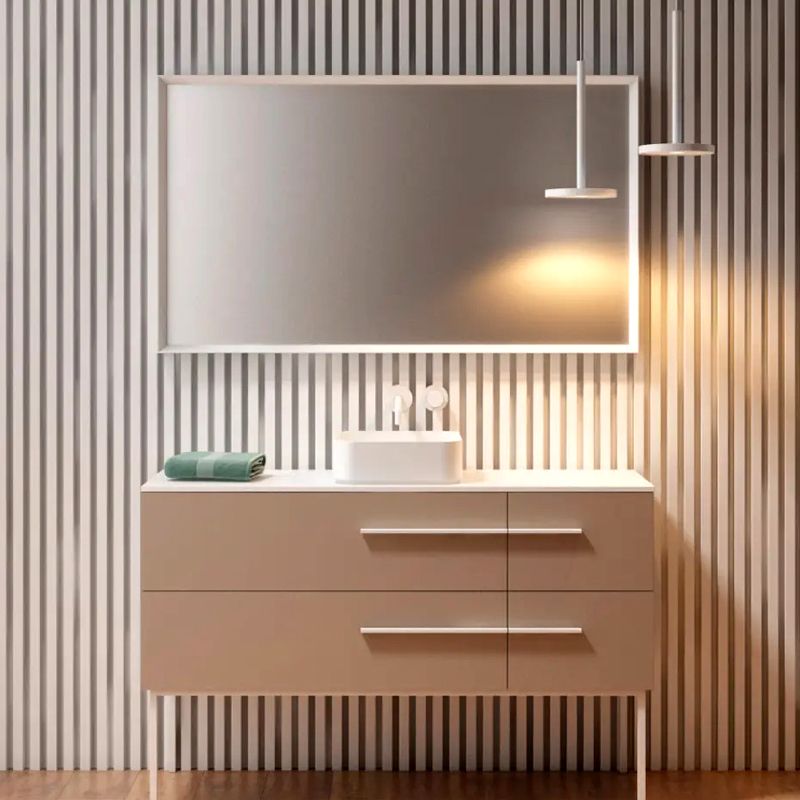 Ceramcolor QUADRA countertop washbasin 36x12 cm, Matt Dark Beige - Image 2