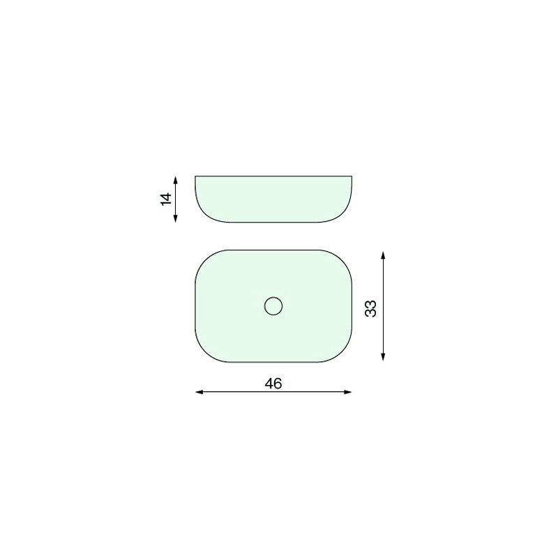 Ceramcolor OVAL countertop washbasin 46x14 cm, Matt Black - Image 3
