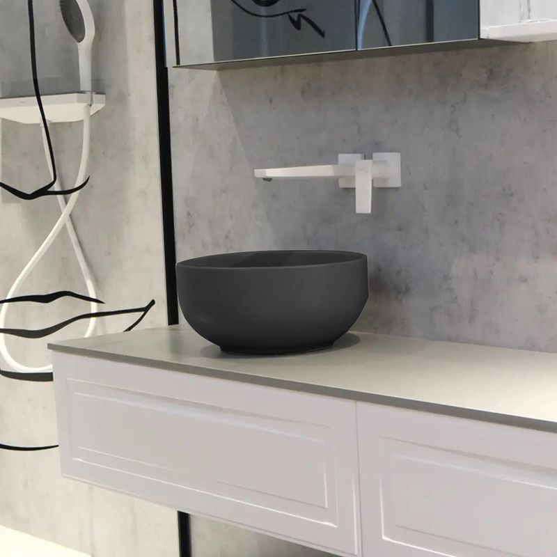 Ceramcolor Round countertop washbasin Ø 36X17 cm, Matt Black - Image 2