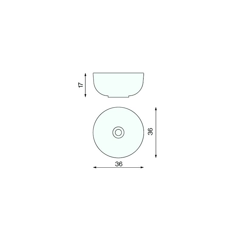 Ceramcolor Round countertop washbasin Ø 36X17 cm, Matt Black - Image 3