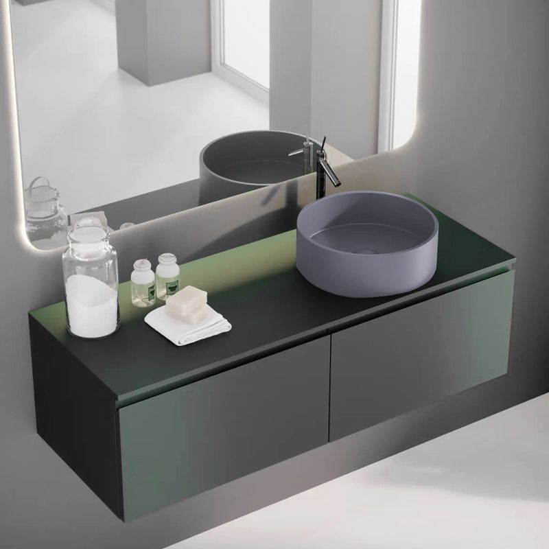 Ceramcolor CIRCUS countertop washbasin Ø 36X12 cm, Matt Anthracite - Image 2