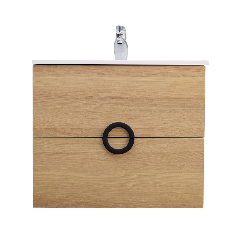 PRISMA countertop sink unit 81cm, Centered sink. Matt white X Beige - Image 2
