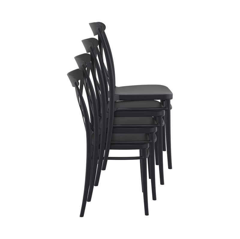 Siesta - Cross chair for indoor and outdoor, Black - Image 5