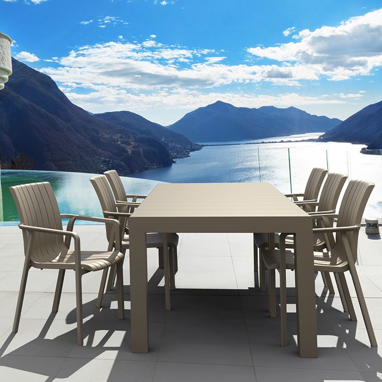 Siesta - Vegas An extendable rectangular Table 180/220, for indoor & outdoor, Beige - Image 3