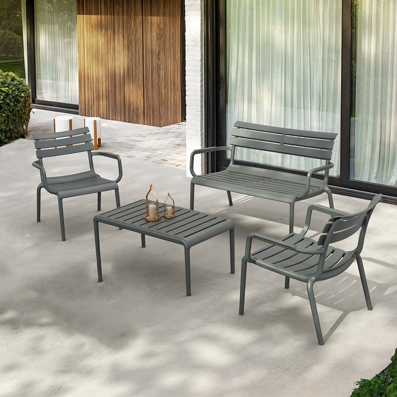Siesta Exclusive - Paris Lounge sofa set with arms, For indoor and outdoor use, Dark Grey - Image 2