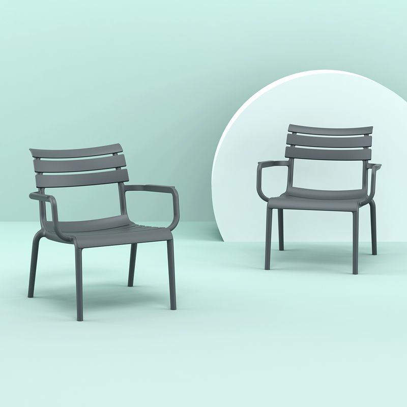Siesta Exclusive - Paris Lounge sofa set with arms, For indoor and outdoor use, Dark Grey - Image 5