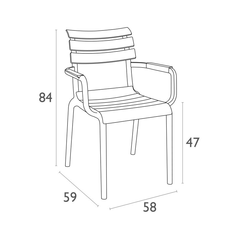 Siesta Exclusive - Paris Armchair, For indoor and outdoor use, Marsala finish - Image 10