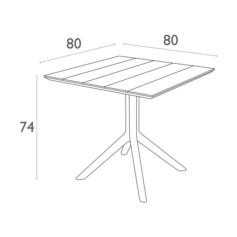 Siesta Exclusive - Paris Table 80cm, Square, For indoor and outdoor use, White - Image 6