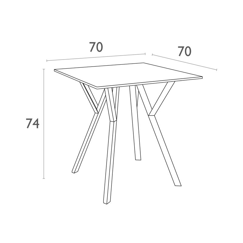 Siesta - Paris table 70cm, square, For indoor and outdoor use, Black - Image 9