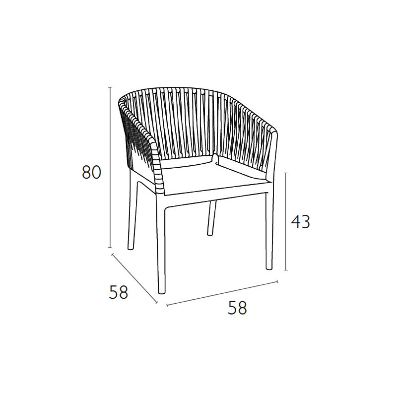 Siesta - Portofino Armchair for indoor and outdoor use White Marsala - Image 7