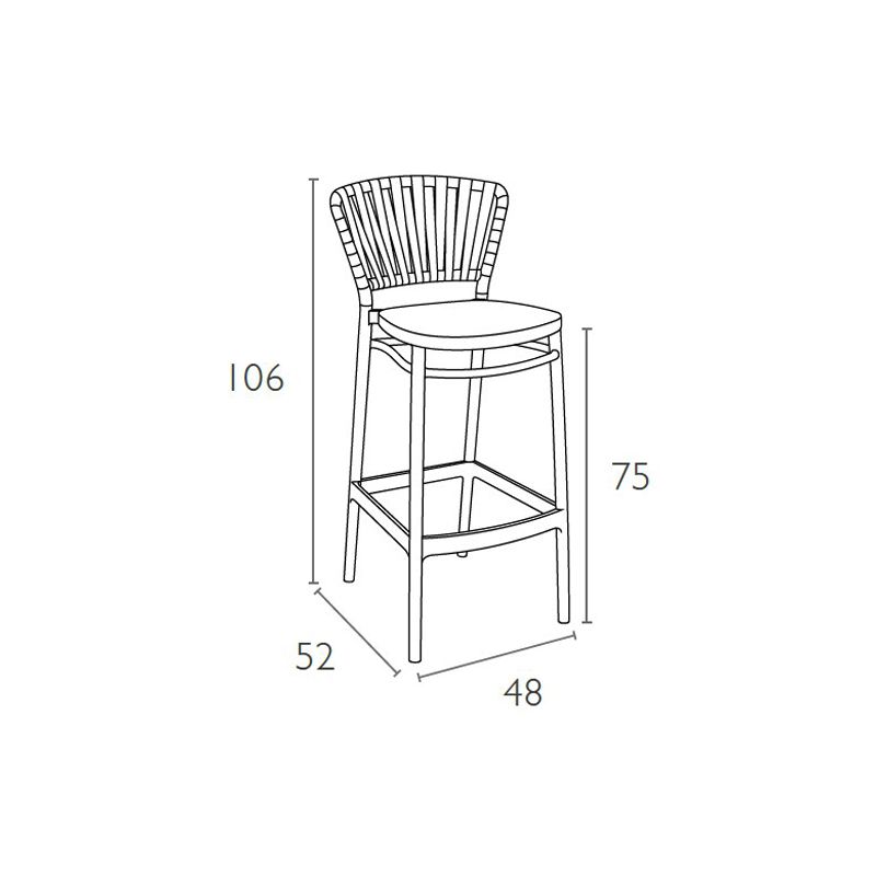 Siesta - Portofino barStool for indoor and outdoor use Taupe - Image 6