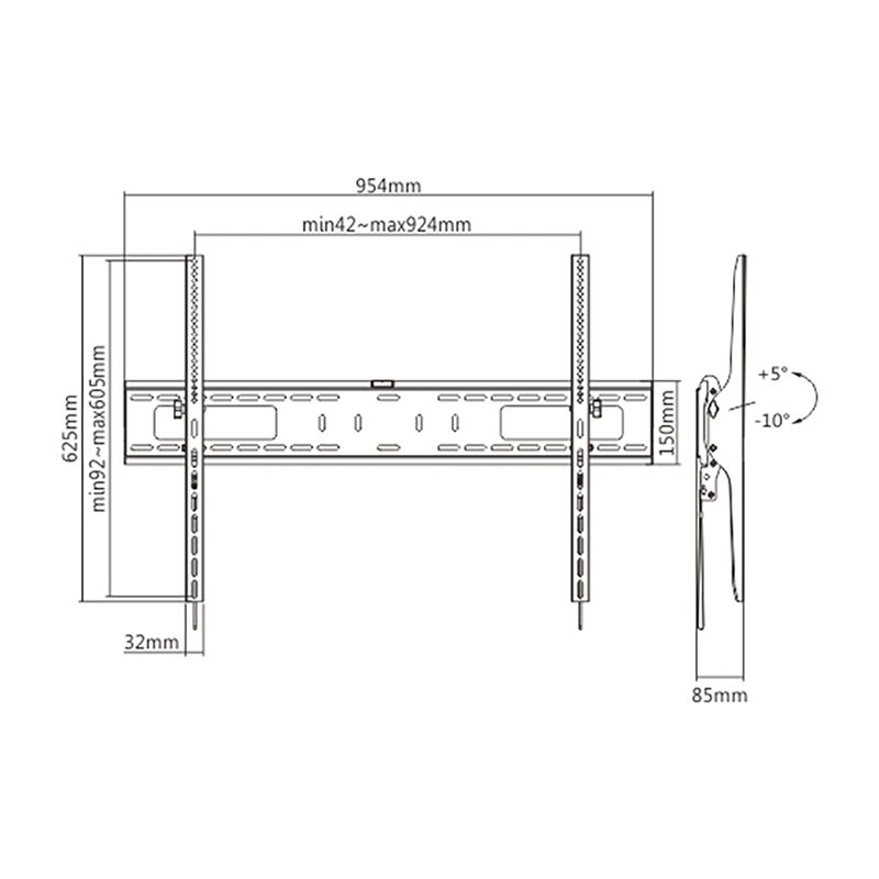 X-Large Heavy-Duty Tilt Tv Wall Mount Fits Most 60"-100" Flat Panel Tvs - Image 5