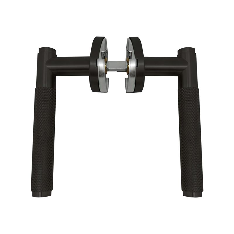 WELDER - Knurled Solid bathroom door handle Matt Black - Image 3