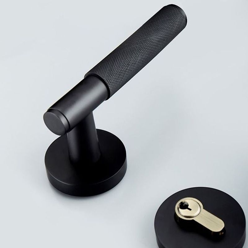 WELDER - Knurled Solid bathroom door handle Matt Black - Image 2