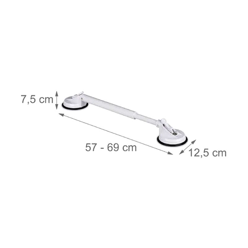 Adjustable Bathroom Safety Suction Cup Handle Grab Bar 57cm - Image 4