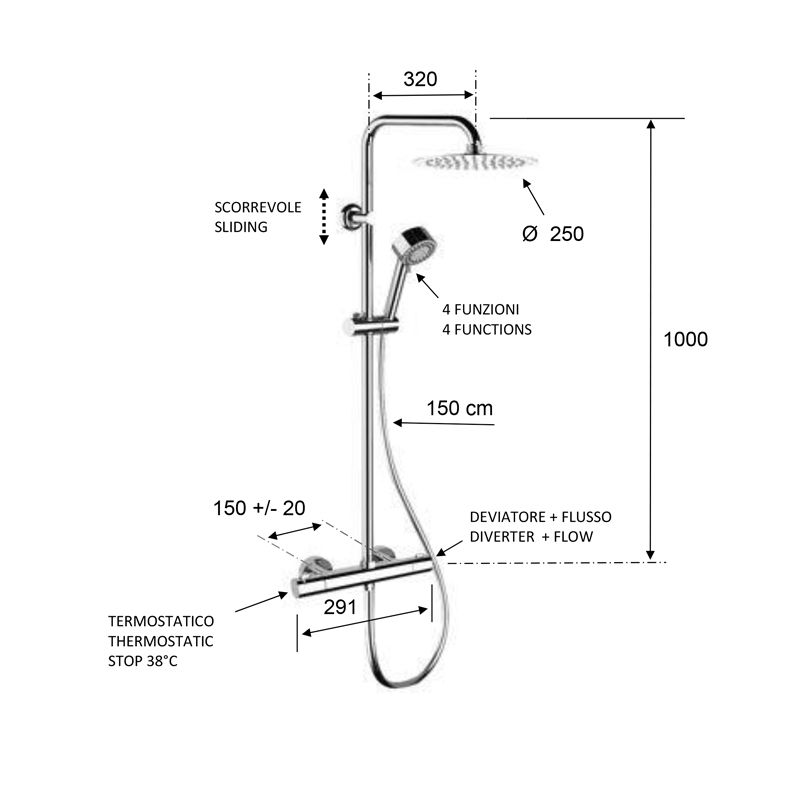 ELEGANCE thermostatic mixer Shower set - Image 2
