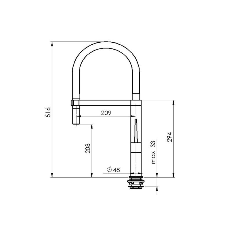 REMER - Single-lever sink mixer with flexible hose for kitchens, Black X Chrome - Image 3