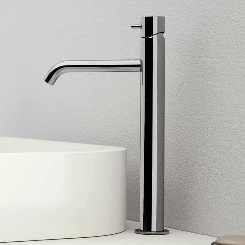 countertop single-lever basin mixer chrome plated brass with click-clack waste - Image 2
