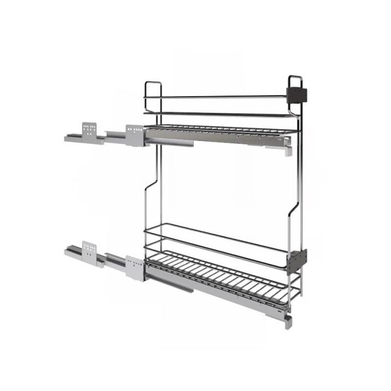 Inoxa bottles cargo unit with two shelves, cabinet 20 Cm, chrome - Image 2