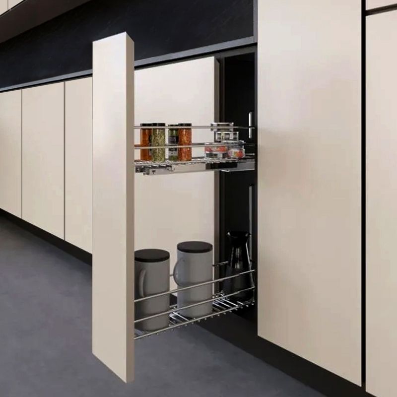Inoxa bottles cargo unit with two shelves, cabinet 20 Cm, chrome - Image 3