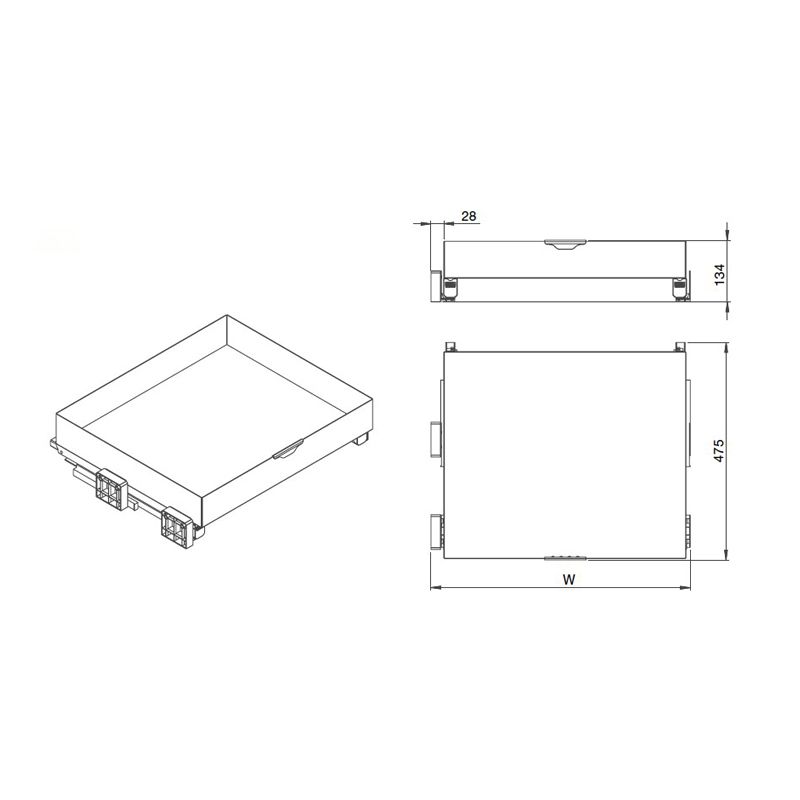 Inoxa - Drawer basket with spacers - manual extraction HYPER range, cabinet width 60 cm - Image 4