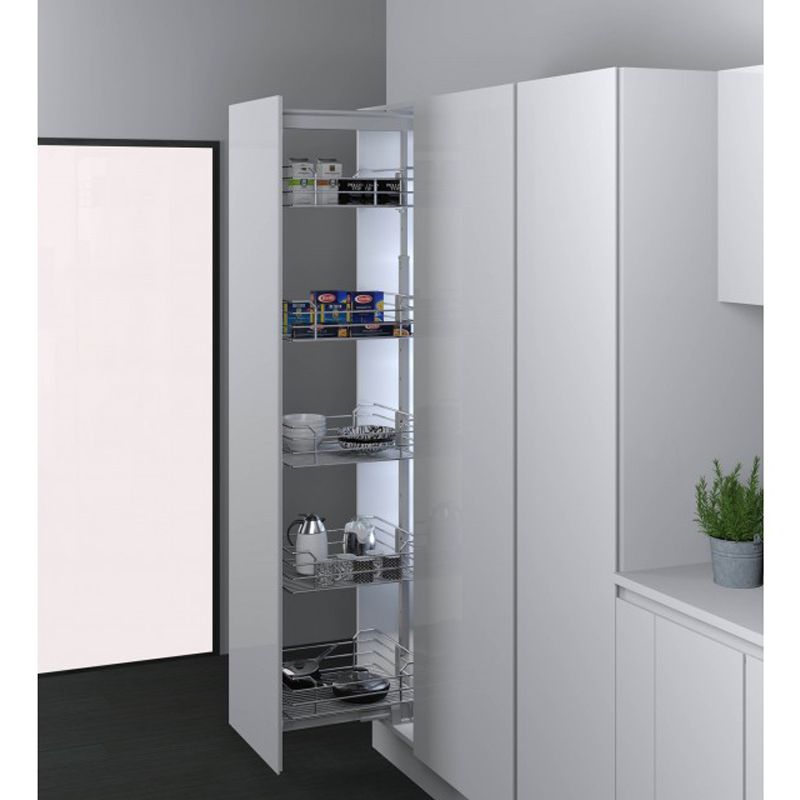 INOXA - Total extraction telescopic column, 30cm door cabinet with 5 baskets, chrome - Image 2