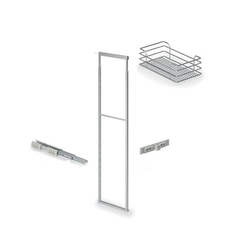 INOXA - Total extraction telescopic column, 40cm door cabinet with 5 baskets, chrome - Image 3