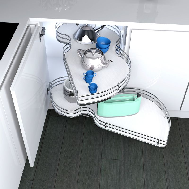 Combi's 2 - Revolving full extension shelves for base corner, With Anti slipt feature, Right - Image 2